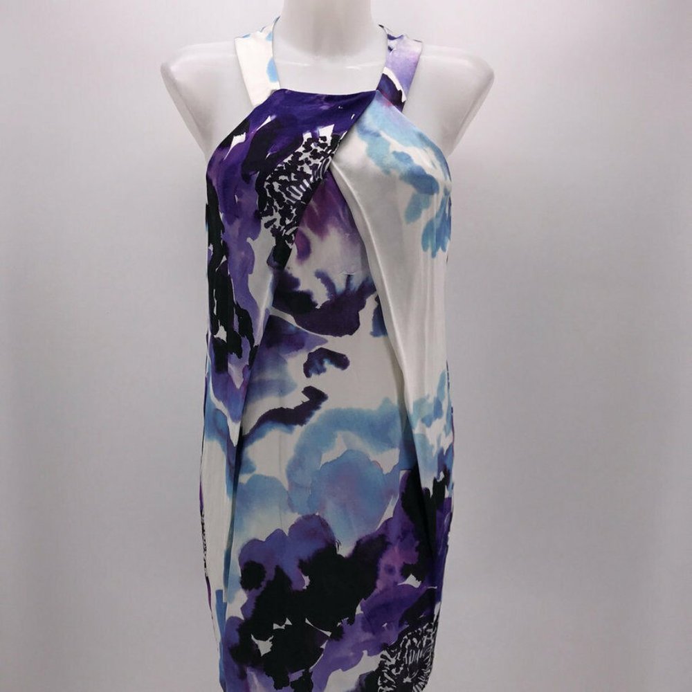 Trina Turk White & Purple Print  Dress Size 0